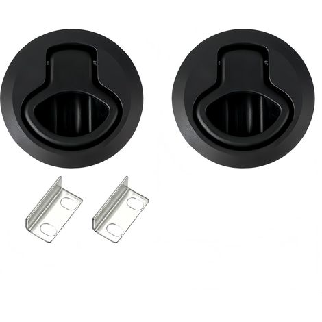 piezas de cerradura de trampilla para barco, pestillo de tiro empotrado, negro, pestillo de golpe de escotilla, cerradura de pestillo de escotilla de cubierta, cerradura de cierre de puerta plana de a (1/5)