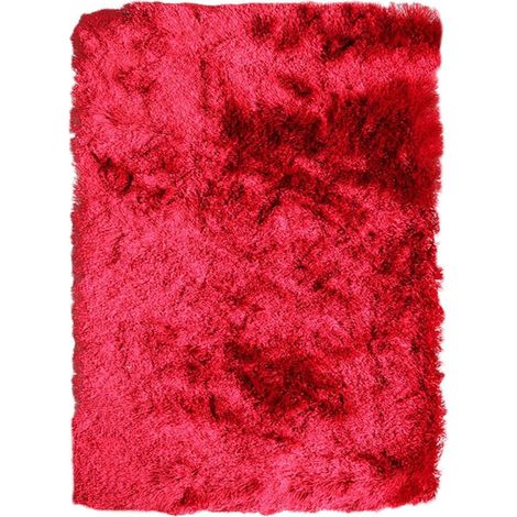 TOODOO - Tapis à poils longs extra-doux rouge 60x90 (1/4)