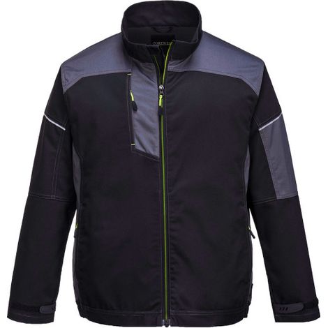 Chaqueta de trabajo con paneles bicolores y cremallera Ezee T603 XXL Negro/Gris