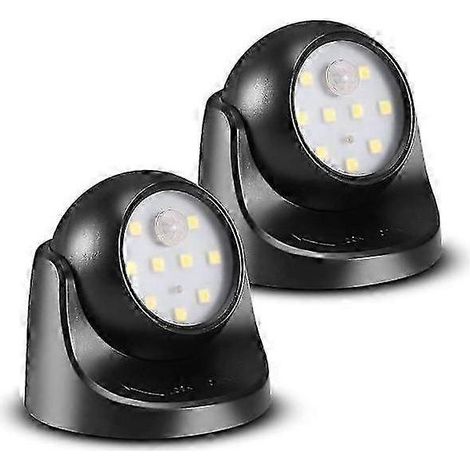 Applique murale LED sans fil étanche 6000K, alimentée par batterie, avec détecteur de mouvement - allumage/extinction automatique (lot de 2), blanc froid (1/5)