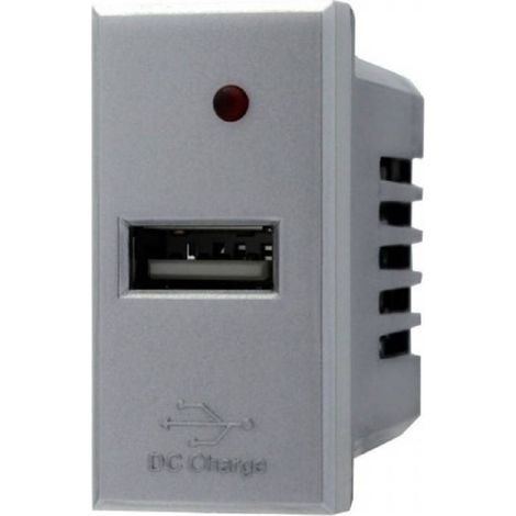 TRADE SHOP - Modulo Caricatore Presa Usb 5v 2,1a Grigio Compatibile Bticino Axolute -