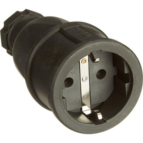 PCE Schutzkontakt-Kupplung Vollgummi IP20 schwarz Schalterdosen & Abzweigdosen (1/2)