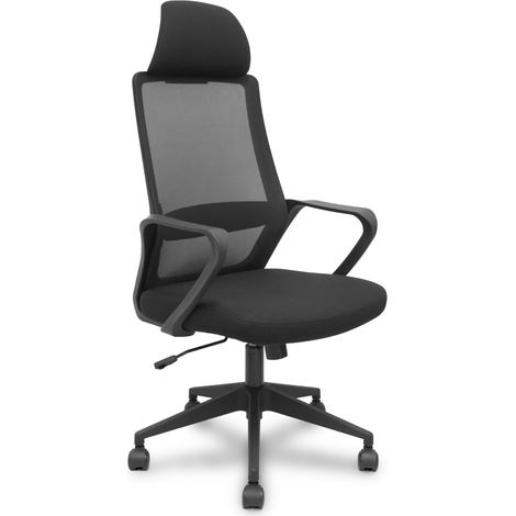 Piqueras y Crespo Silla Pro534 negra respaldo malla negro asiento tela negro base piramidal negra ruedas nailon