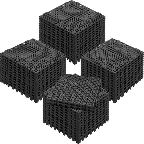 Mophorn Alfombrillas de drenaje entrelazadas modulares, paquete de 50, 30 x 30 cm, baldosas de drenaje entrelazadas de PVC suave, orificio de drenaje antideslizante para baño, cocina, piscina, área hú