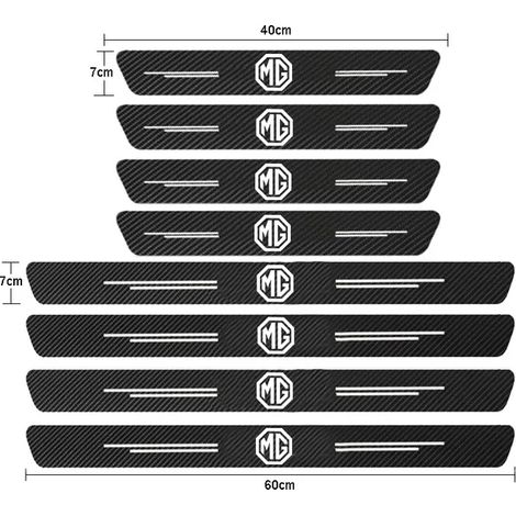 (Lot de 8) Protections de seuil de porte de voiture,motif fibre de carbone,autocollants pour MG MGGT MGRX5 MGRX8 MGHS MGZS MGZX MG3 MG5 MG6 (1/3)