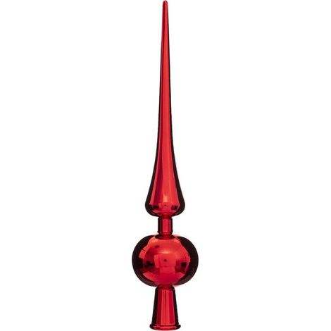 Déco Sapin de Nol Cimier Boule Rouge Brillant - Feeric Christmas
