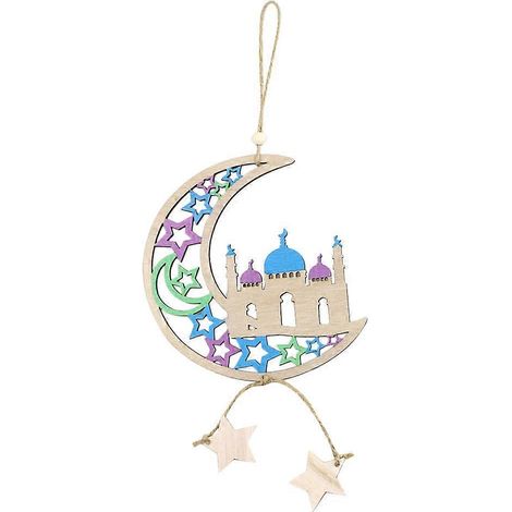 Décoration intérieure, pendentif, ornement de fête, plaque Eid Mubarak, décorations suspendues Ramadan, décorations suspendues Eid-18X15CM (1/3)
