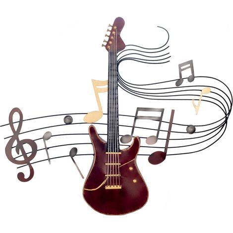 Décoration murale en métal en forme de guitare pour la décoration musicale (1/5)