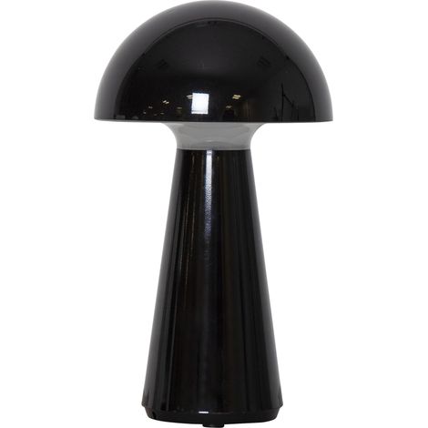 Star Trading Lampe de table LED à pile Mushroom, sans fil, capteur tactile, noir