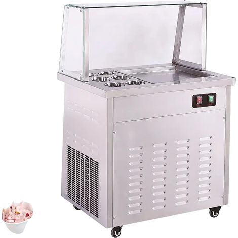 Máquina para hacer helado frito, 1000 W de potencia, 220 V de voltaje, fabricada en acero inoxidable 304, con una capacidad de producción de 10-15 L/h y sistema de refrigeración de cobre en forma de U (1/5)
