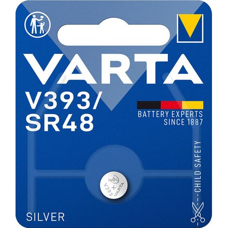 Pile bouton micro varta silver sr48 - v393 1,55v (blister 1 pièce) ø7,9x5,4mm (1/2)