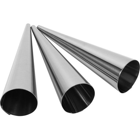 Lot de 3 moules tubes inox antiadhésifs pour croissant cannoli pâtisserie (S) (1/3)