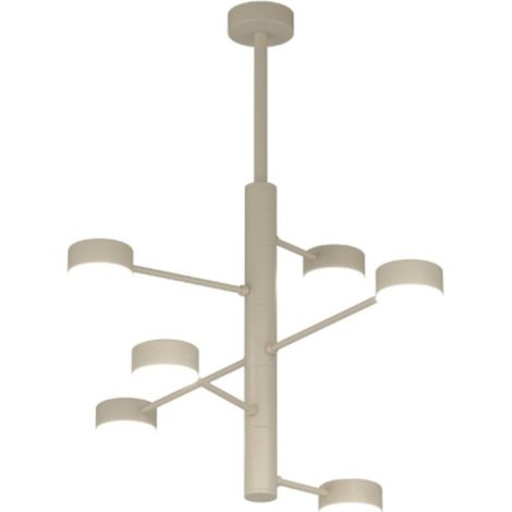 Lampadario moderno top light octopus 1227 6 gx53 led orientabile metallo, finitura metallo sabbia