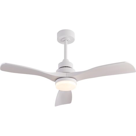 Ventilatore da soffitto 42" con luce e telecomando, 3 pale ABS bianco, motore DC silenzioso (1/5)