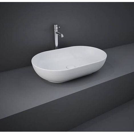 Lavabo ovale da appoggio in ceramica Bianco Matt senza foro rubinetto - Feeling Rak Ceramics (1/2)