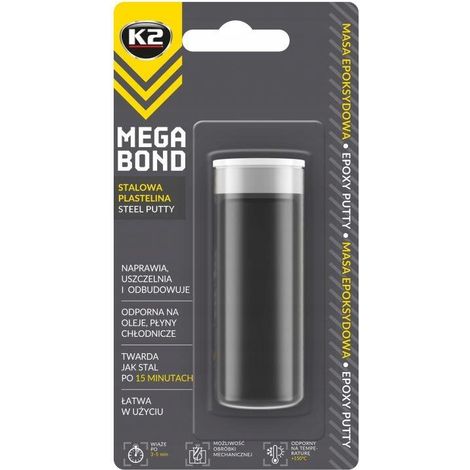 Pasta epossidica K2 Mega Bond nero 40g resistente