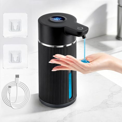 420ml Distributeur Savon Automatique Mural avec LCD Écran - Noir,pour les institutions publiques comme les bureaux, hôtels ou écoles. (1/5)
