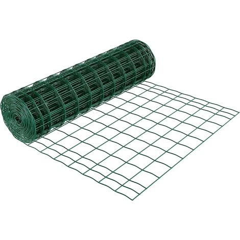 Clôture de ferme 1 x 20 m, maille 102 mm, fil acier galvanisé 2,1 mm pour bovins, porcs et moutons, vert efficacité maximale (1/5)