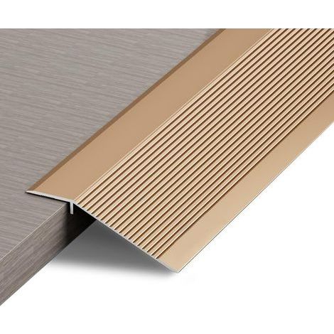 Bandes de transition de sol, bandes de seuil, rampes pour carrelage et sols composites, disponibles en hauteurs de 10 à 35 mm (or, 0,9 m). (1/5)