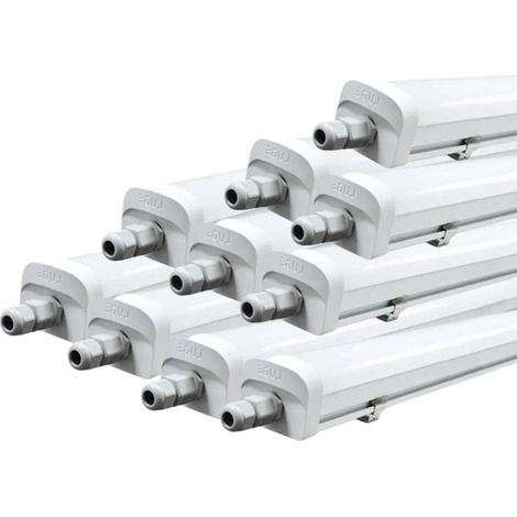 Réglette LED étanche 120cm 30W IP66 120lm/w - Pack de 10 / Blanc Chaud - SILUMEN