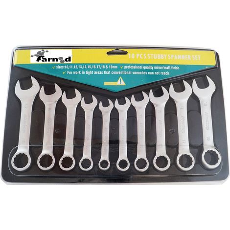 CHIAVI CHIAVE COMBINATE 10PZ  NANE CORTE  10/19mm COMBINATA
