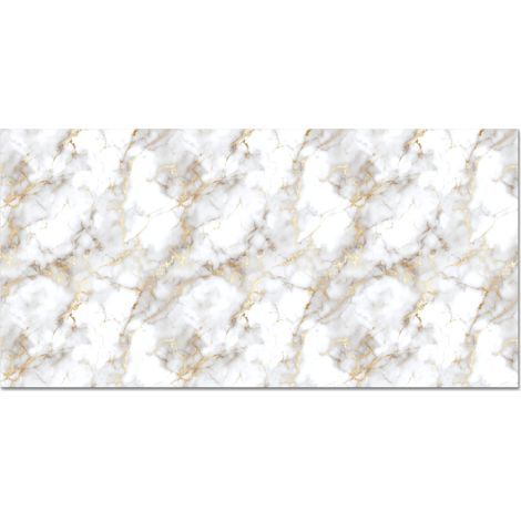 CRÉDENCE CUISINE Veines d'or - Marbre - Blanc 60x30 cm (1/3)