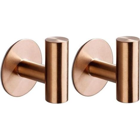 Selbstklebende Wandhaken für Badezimmer, Küchenhandtuchhaken, Bilderhaken ohne Bohren, selbstklebender Handtuchhaken aus Edelstahl (Roségold) (1/5)