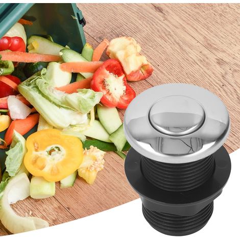 [Bouton Pneumatique] - Interrupteur à Air pour Déchets Alimentaires, Bouton Massage Tub, Commande de Start, Stainless Steel, Longueur 1m, 125/250V, Installation 32mm, ABS, 98g (1/5)