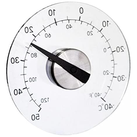 Wasserdichtes Messgerät, Thermometer und Hygrometer für Gewächshaus, Außenfenster, Garten. Klares Fensterthermometer, auf Glas geklebt