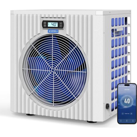 H5 Pompe a Chaleur Piscine 5.4 KW + Réchauffeur Électrique 1,5 KW pour Bassins jusqu'à 20-30 m³ COP 5,51 Haute Efficacité Économie d'Énergie +45% Connectée Wi-FI (1/5)