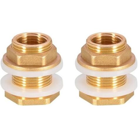 UYUYong 2 Pièces Dn20 3/4 Laiton Réservoir D'eau Tuyau D'eau Raccord Adaptateur Robinet Douille de Seau à Pluie Douille de Réservoir en Laiton pour Robinet Seau de Pluie Réservoir d'eau (1/5)
