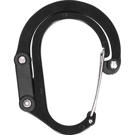 D-förmiger Kletterkarabiner aus Aluminiumlegierung, Sicherheitshaken für Kletterausrüstung und zur Verankerung im Freien – Schwarz