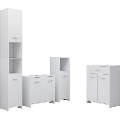 Juego de muebles de baño 4 piezas blanco vidaXL (1/5)