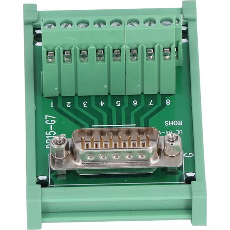 DB15-G7 Schnittstellenstecker, Lötanschlussklemme, DC 60V Verteilermodul, Breakout-Board, Schraubanschluss, 15 Pins, für industrielle Verdrahtung und Prototyping. (1/5)