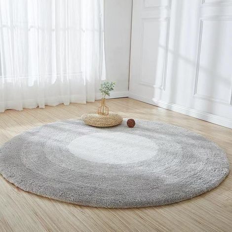 Tapis de yoga rond en peluche, moquette dégradée, carpette douce pour chambre et dressing - 80 cm