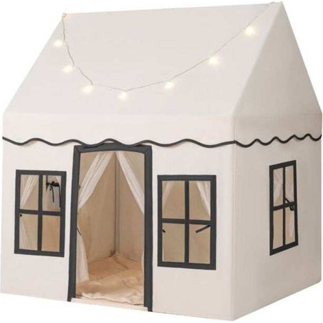 3-4 enfants Tente de jeu enfant beige avec tapis antidérapant, cabane d'intérieur pour lire, jouer, se reposer (1/5)