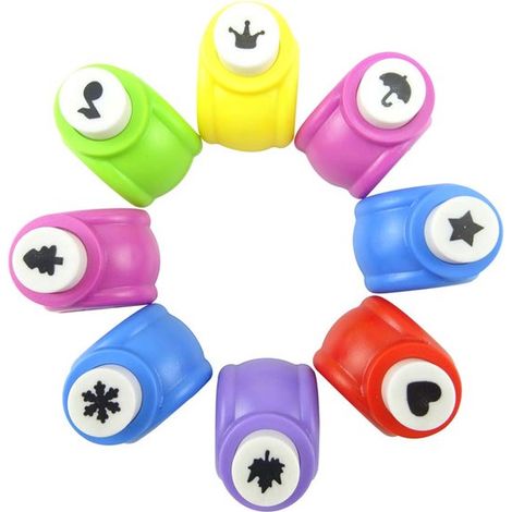 Lot de 8 mini perforatrices créatives pour papier, formes variées, outils de découpe pour loisirs créatifs et DIY, adaptés aux enfants et à la création de cartes (1/5)