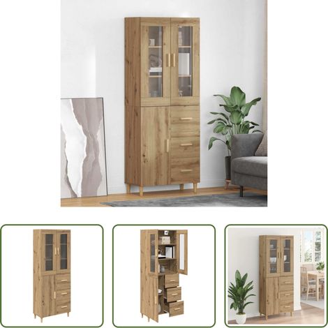 vidaXL Hochbecken -  Highboard Artisan-Eiche 69,5 x 34 x 180 cm Holzwerkstoff (1/5)