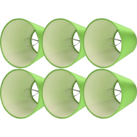 Set di 6 paralumi E14 – tessuto morbido – stile classico moderno – lampada da tavolo / lampada da terra – verde neon PX157 – camera da letto / soggiorno