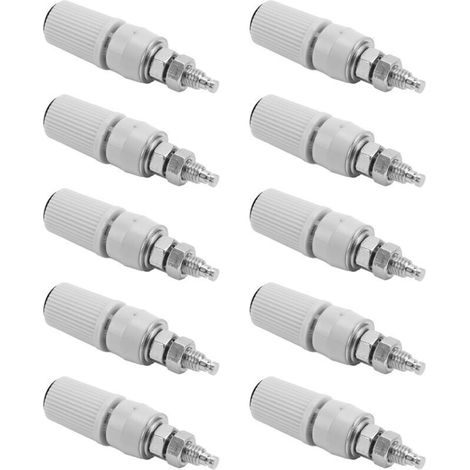 10 pièces Douilles Banane 4mm M5 Femelle en Cuivre Nickelé pour Équipements Électroniques Noires (1/5)