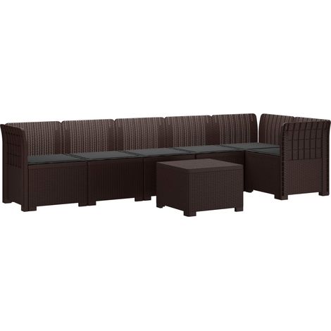 Divano da Giardino 6 Posti con Cuscini Aspetto Rattan PP vidaXL (1/5)