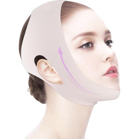 Mascarilla facial para eliminar la papada, lavable, para el entrenamiento de mandíbula, con cinta adhesiva, cómoda y sin marcas, ideal para el hogar. Mascarilla para el mentón, reafirma y remodela los