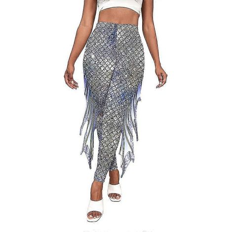 Leggings sirène pour femme, leggings à écailles de poisson, pantalon long taille haute (taille M, style 6) (1/5)
