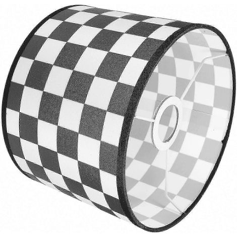 Abat-jour de remplacement à motif écossais drapeau à damier, noir et blanc, 22x17 cm, lot de 1, pour lampe de table (1/5)