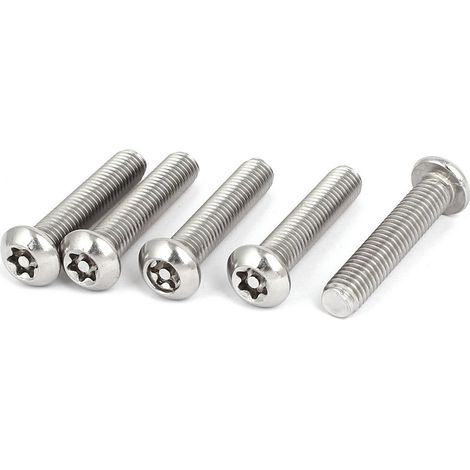 M8x40mm Vis Inviolable Tête Bombée Torx Bouton 304 Acier Inoxydable Sécurité 5pcs (1/3)