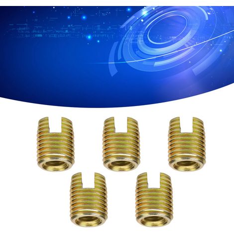20 pièces inserts filetés auto-taraudeurs en acier carbone 302 (intérieur M3x0.5, extérieur M5x0.5) pour accessoires de fixation (1/5)