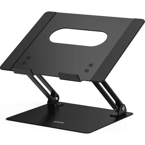 Laptopständer, ergonomischer Laptopständer, Aluminium-Laptop-Riser, kompatibel mit 10–15,6 Zoll (schwarzes Metall)