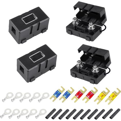 4 x Car Fuse Holders, Midi Bolted Fuse, Auto Fuse Holder, with 40A, 50A, 100A Mega Fuse, Terminal, Tube for Cars, Trucks, Vehicles (1/5)