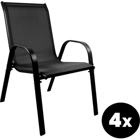 Aga 4x Chaises de jardin MR4400BC-4 Noires (1/4)