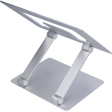 Support ordinateur portable réglable en aluminium pliable pour PC 18 pouces, support de refroidissement argenté (1/5)
